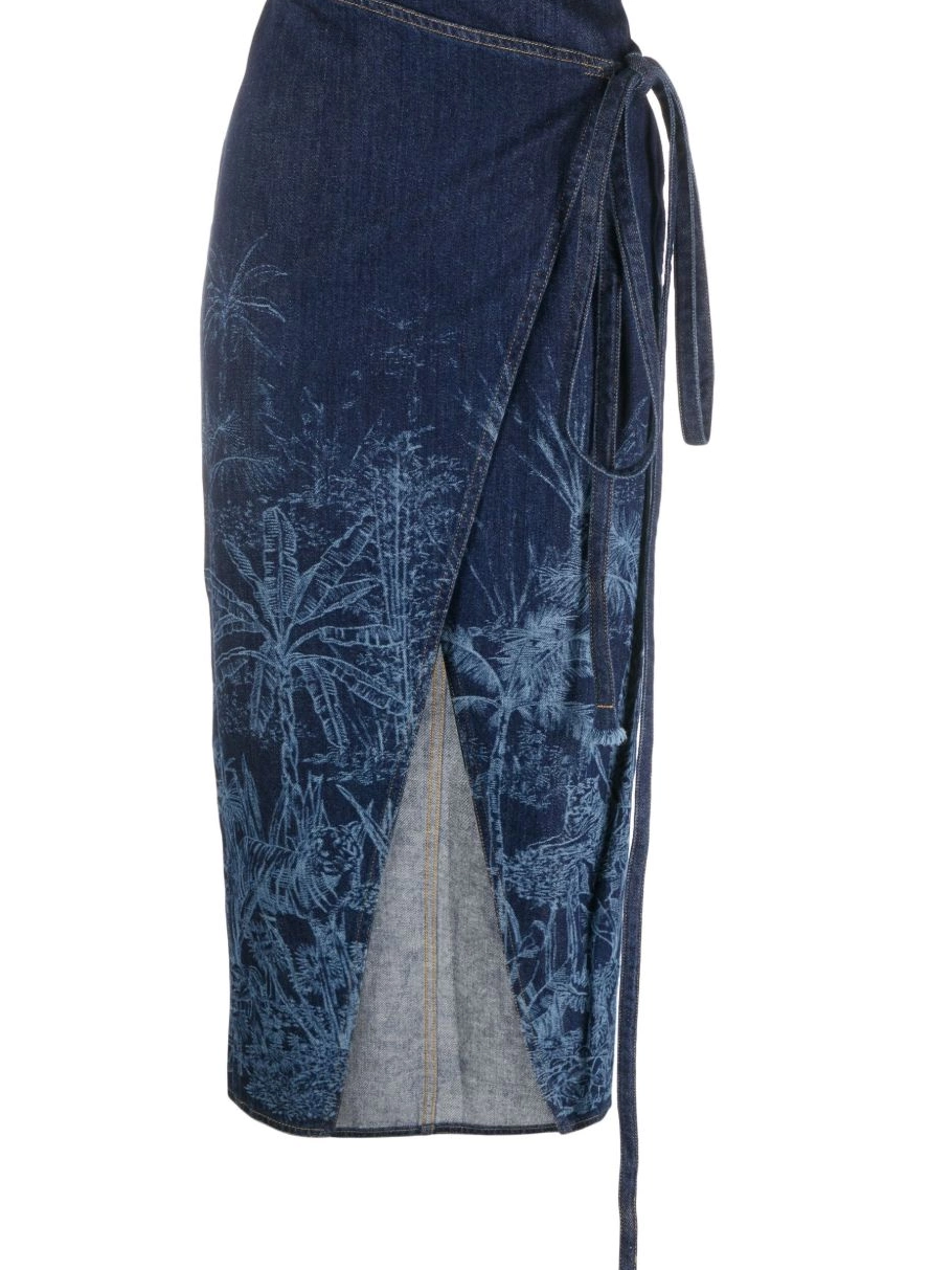 Cheap Jouy denim Women Toile Alanui de Jungle skirt 0729